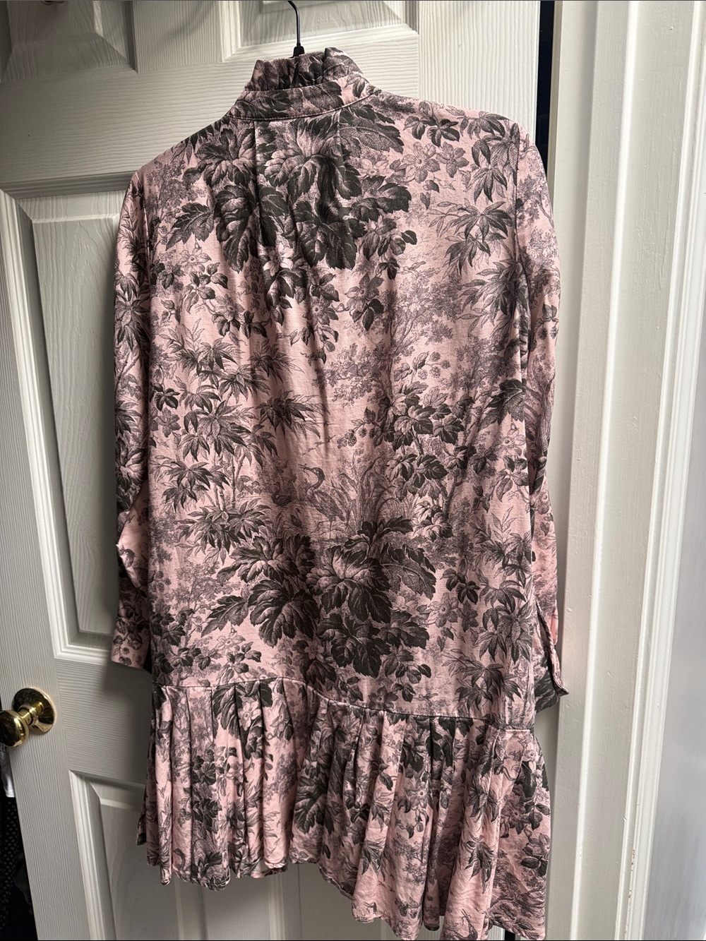 Tuckernuck Pink and Black Floral Ruffle Blouse - Picture 3 of 3